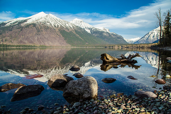 Stanton, Vaught, and McPartland from Lake McDonald Lodge