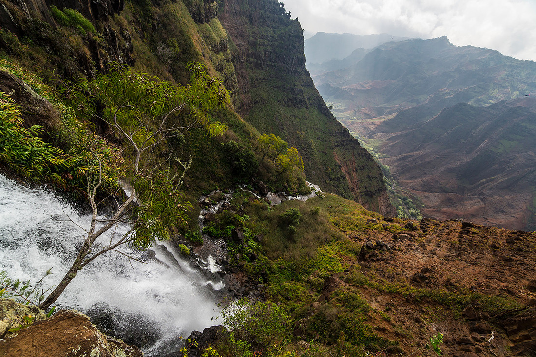 Brink of Waipo'o Falls
