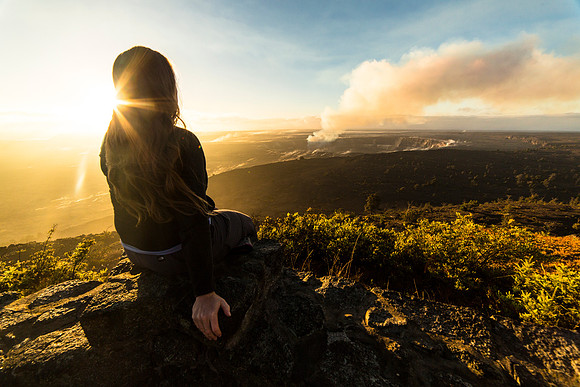 Enjoying the Sunrise at Halema'uma'u
