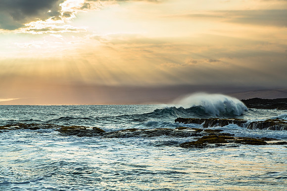 Evening Light at Apua Point Waves