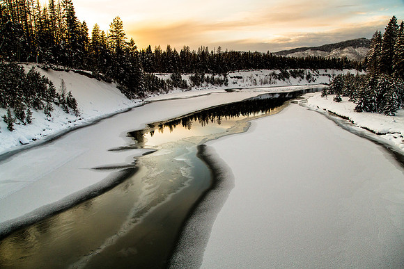 Middle Fork Sunset from West Glacier Bridge