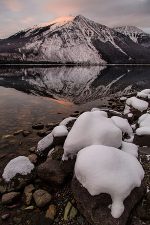 Lake McDonald Lodge Sunset Portrait