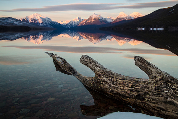 Lake McDonald Shorline Sunset (2) 2.23.16