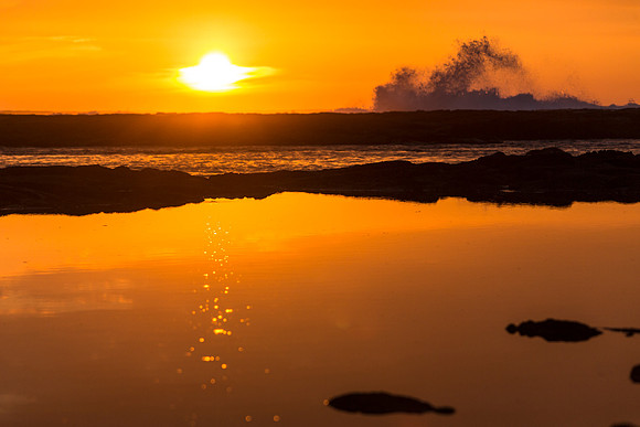 Rough Seas at Sunset