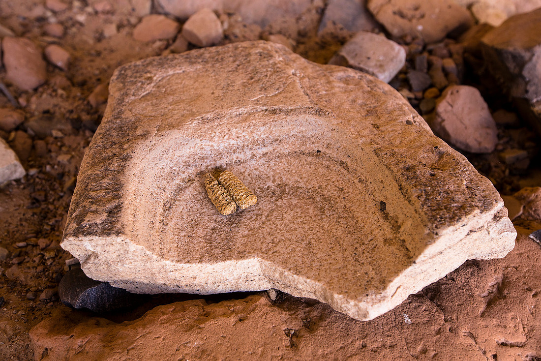 Metate in Monarch Cave