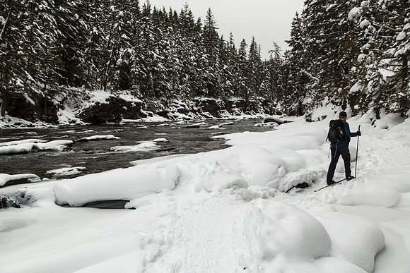 Skier Along McDonald Creek