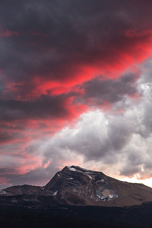 Heavens Peak Red Sky Sunset Portrait