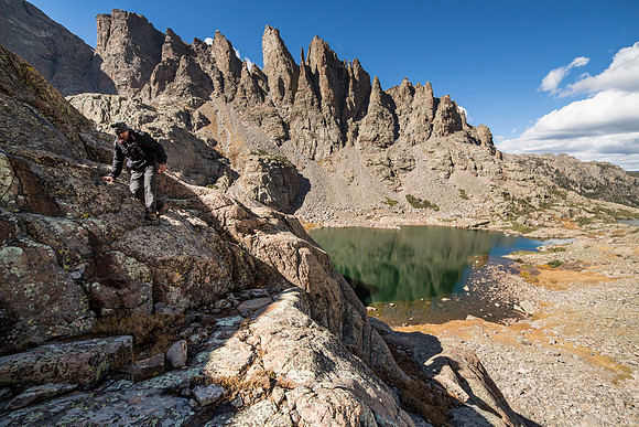 Chris Exploring at Sky Pond