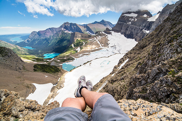 Relaxing at Grinnell Glacier Overlook