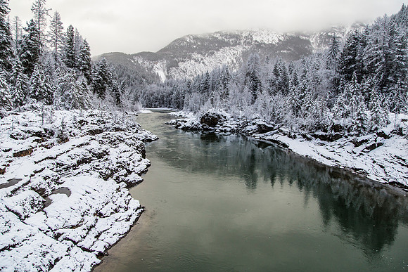 Winter Morning on the Middle Fork Looking Uptream 3.15.16