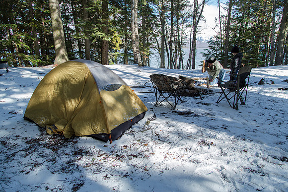 Visitors Winter Camping