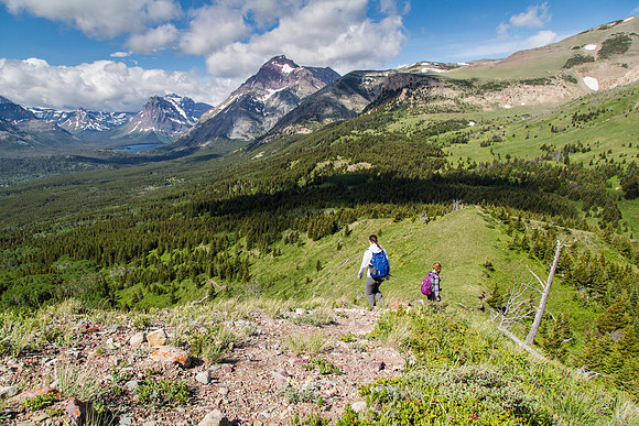Hikers in Two Medicine Valley