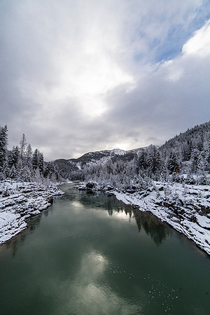 Winter Morning on the Middle Fork Looking Uptream Portrait 3.15.16