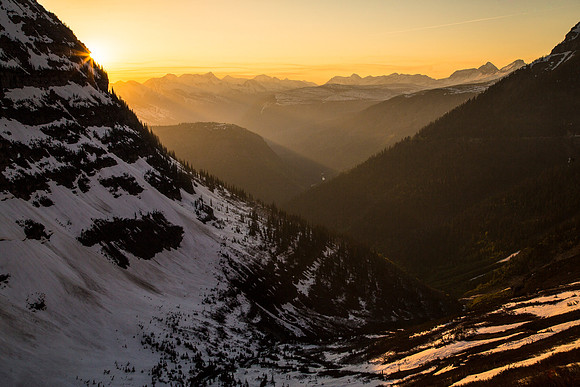 Livingston Range Sunset Above Logan Creek
