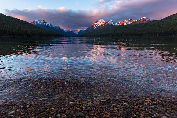 Alpenglow at Bowman Lake (2)