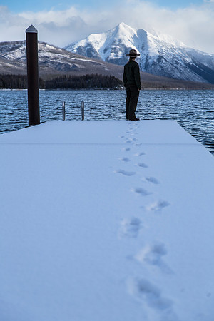 Ranger Amanda Enjoying the view from Apgar Boat Dock