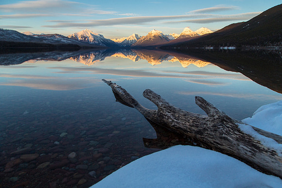 Lake McDonald Shorline Sunset 2.23.16