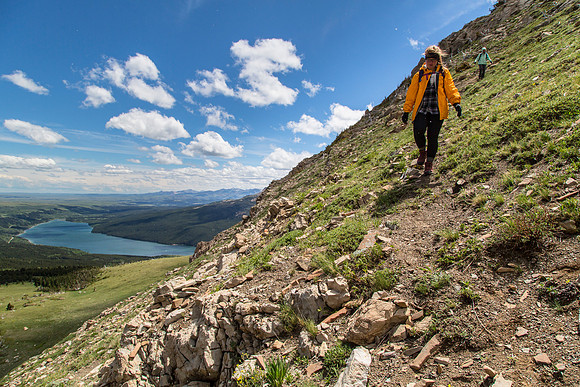 Hikers Descending Spot Mountain