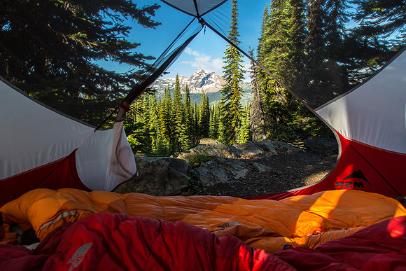 Tent View from Granite Park Trails Cabin