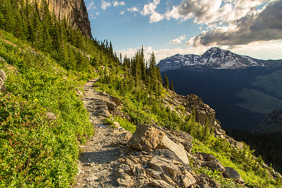 Highline Trail and Heavens Peak near Granite Park