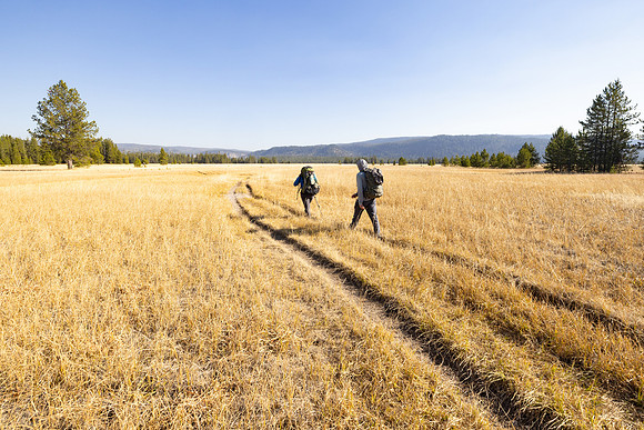 Bechler Meadows Trail: hikers heading north