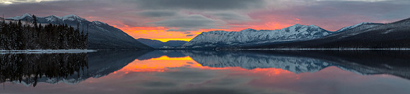 Sunset Over Apgar Mountains Panorama