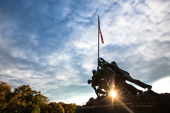 Sunset at Marine Corps War Memorial