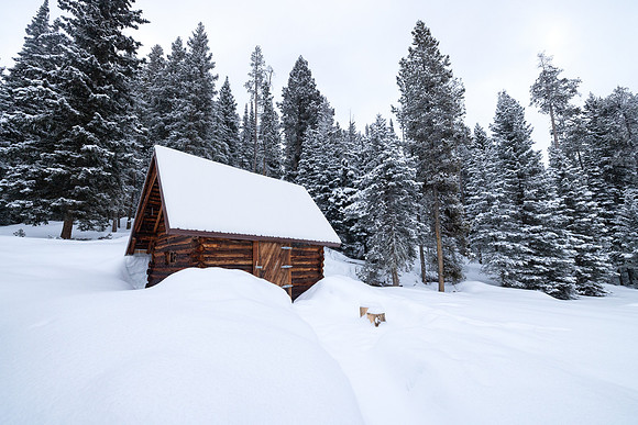 Custer Gallatin National Forest Maxey Cabin: wood shed with fres