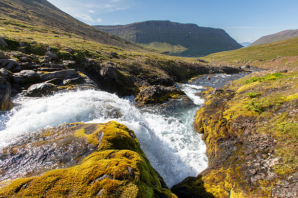 Waterfall and veiðileysufjörður