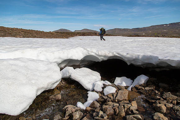 Crossing snow bridges
