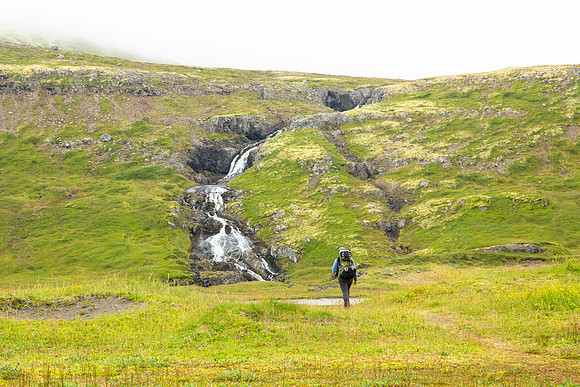 Hiking to the river crossing