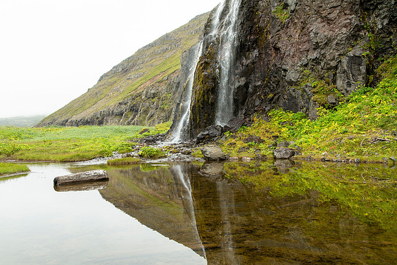 Waterfalls and reflections