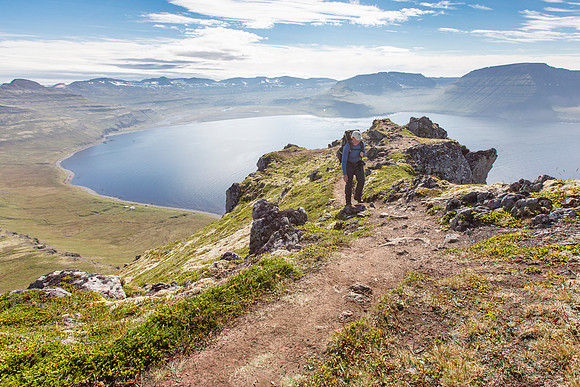 Corrie hikes the pass from the Horn to Hornbjarg