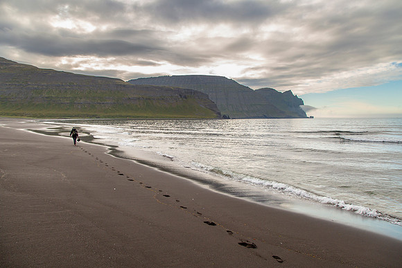 Sunset beach walk back to camp