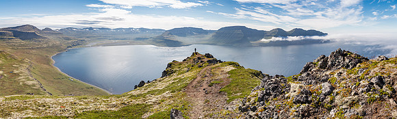 Corrie overlooks Hornvik from above (panorama)