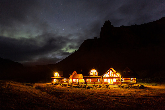 Hotel Lambafell and aurora
