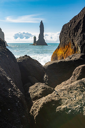 Sea stacks at Reynisfjara Beach (portrait)
