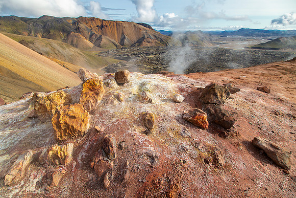 Colorful formations near the thermals