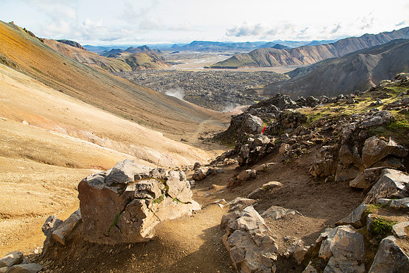 Laugavegur Trail out of the Landmannalaugar Valley
