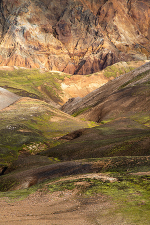Morning light on the colorful formations of the Laugavegur Trail (portrait)
