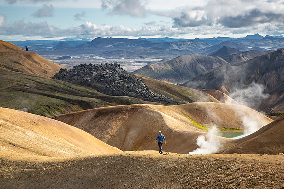 Corrie takes in the views of the thermals along the trail