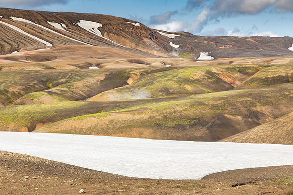 Looking back at Hrafntinnusker Hut