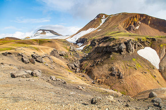 Waterfalls from the pass between Álftavatn from Hrafntinnusker (2)