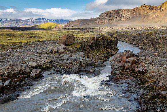 Waterfalls along the trail to Emstrur from Hvanngil