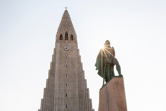 Hallgrímskirkja and Leif Erikson statue