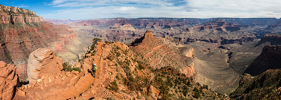Hiking Down the South Kaibab Panorama