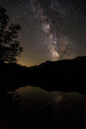 Milky Way and Sky Glow Over Bear Lake Portrait