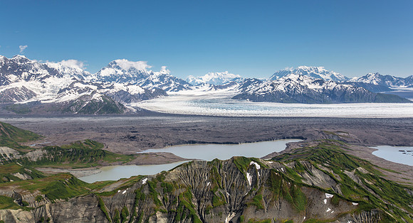 Agassiz Lakes, Libby Glacier and Agassiz Glacier Confluence