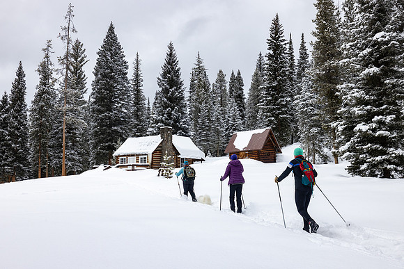 Custer Gallatin National Forest Maxey Cabin: skiers heading back