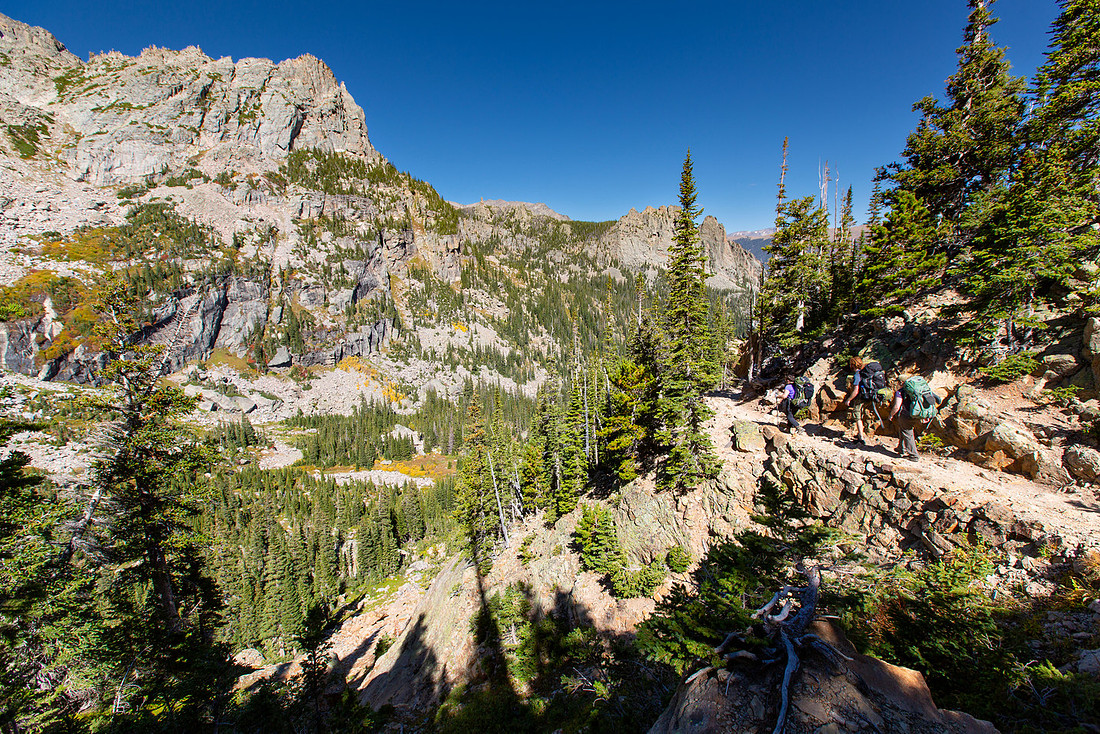 Hikers on the Fern Lake Trail